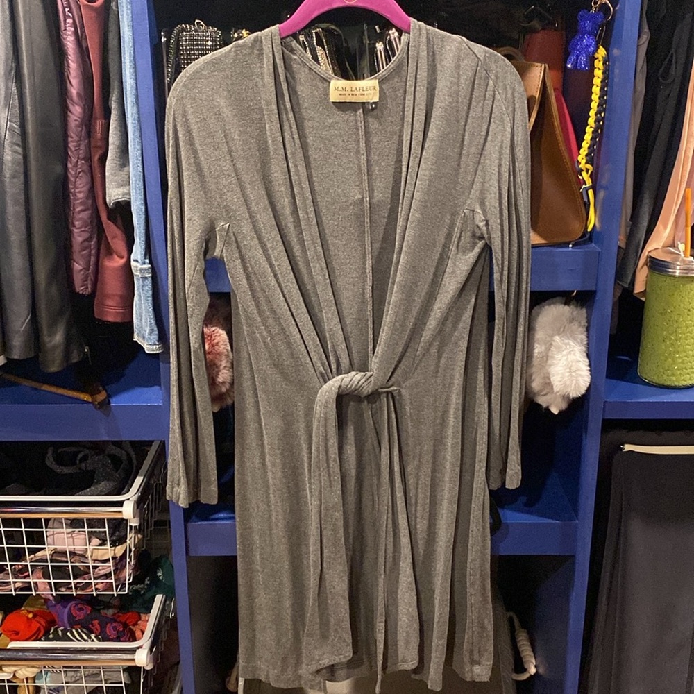 MM Lafleur gray cardigan light weight